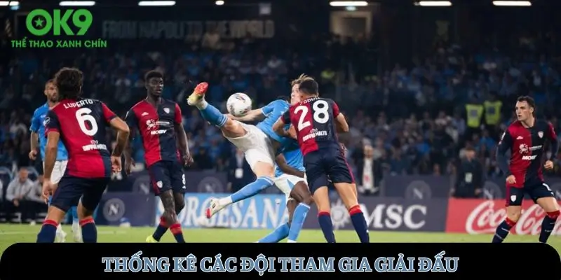 Thống kê các đội tham gia giải đấu